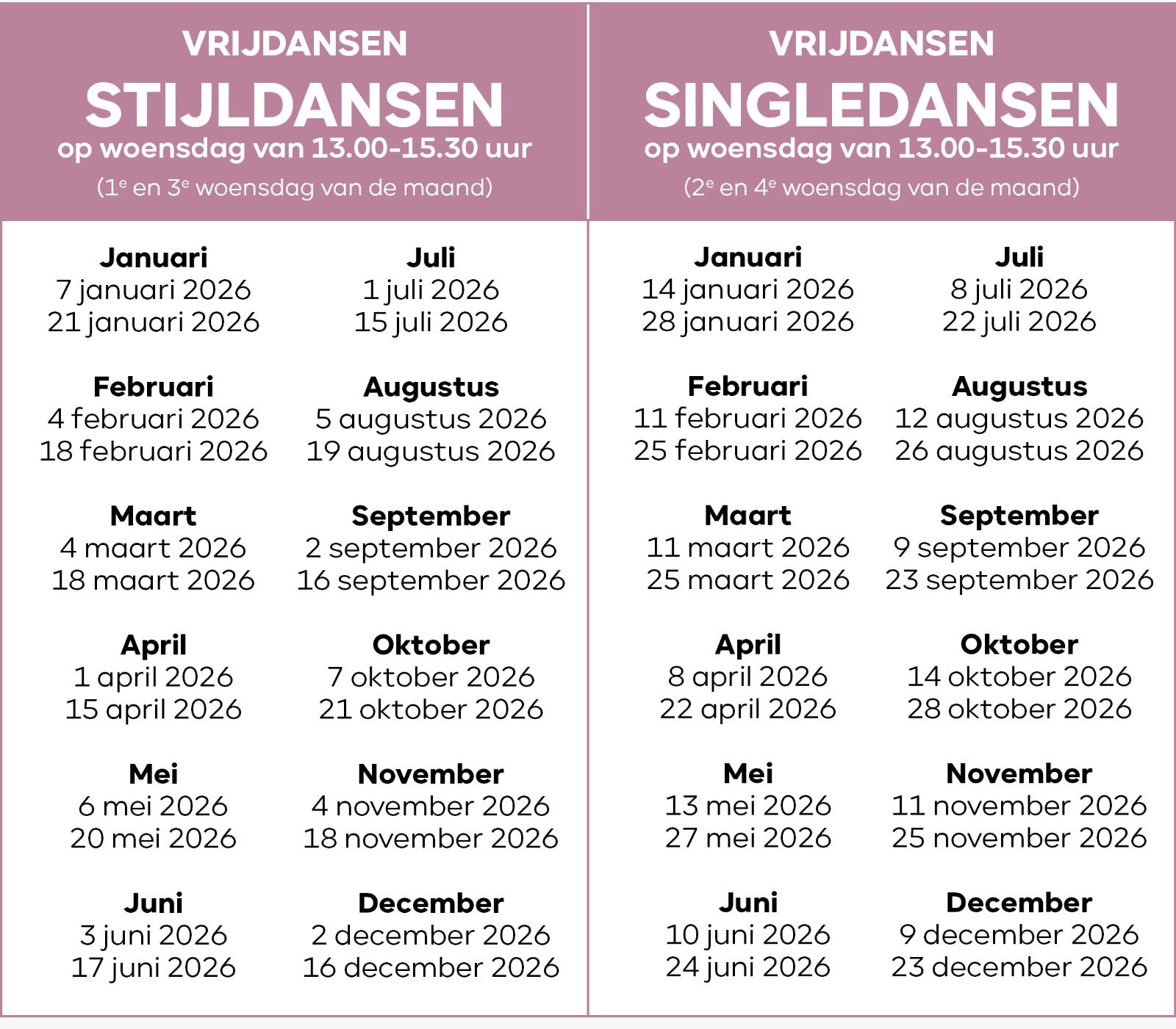 Woensdagmiddag dansen 